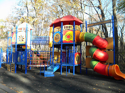 Playground structure at Milestone Day School, Waltham, MA