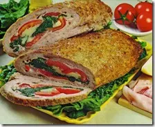 Polpettone farcito con spinaci e mortadella