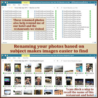 Rename your digital photo files with descriptive names. This will help you organize and locate them later on.