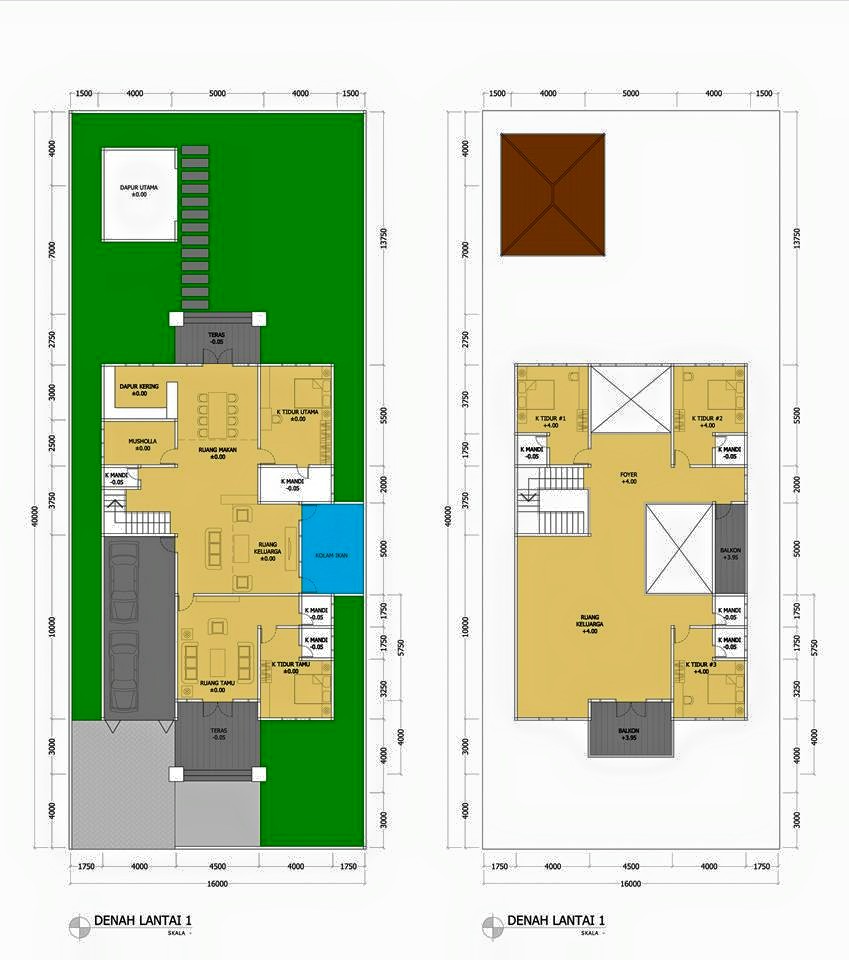 Desain Rumah Klasik Modern 2 Lantai Plus Denah Dan Tampak Desain