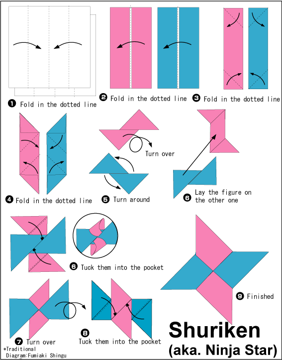 Cara Membuat Origami Shuriken