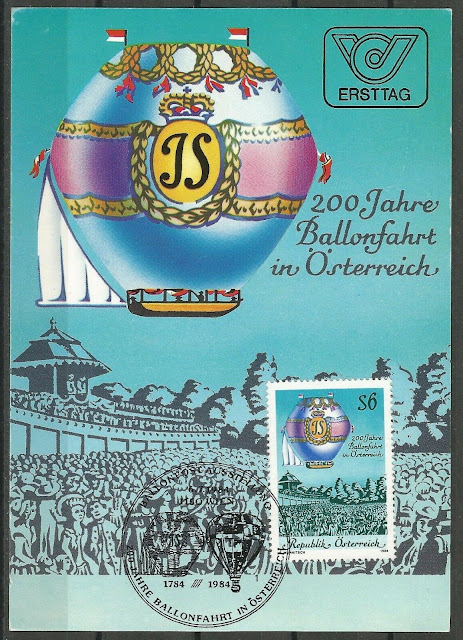 Austria 1984 Maximum Card - First Manned Balloon Flight