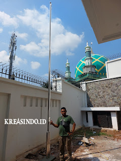 Tiang Bendera Stainless pesanan Bpk Jasful di Komplek Pertamina Pulo Gadung Jakarta Timur