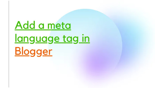 meta language tag in blogger