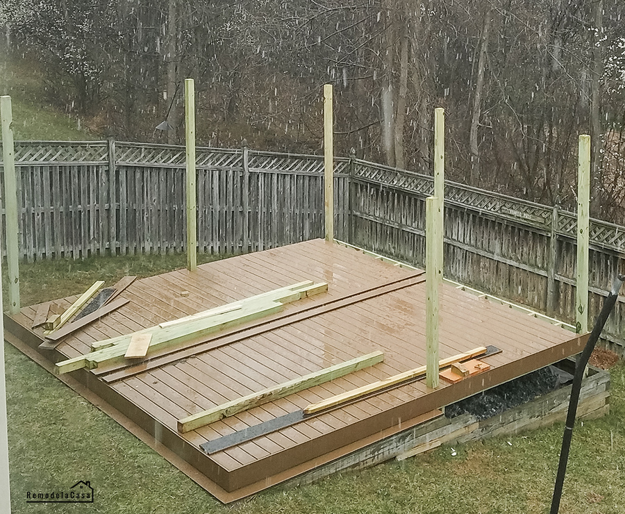 weather troubles while deck construction