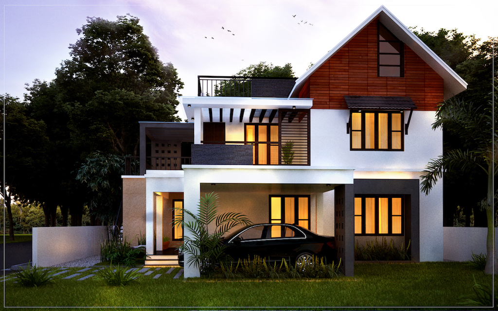 4 bedroom house  plans  Kerala  style  architect