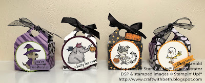 Craft with Beth: Stampin' Up! Envelope Punch Board Treat Holder Tote Box Bag Halloween Trick or Tweet