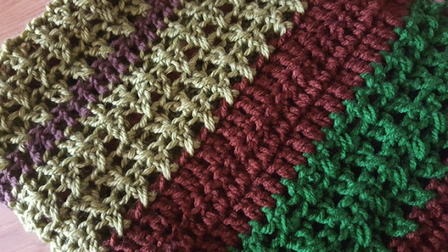 The Forest Blanket - using up yarn scraps