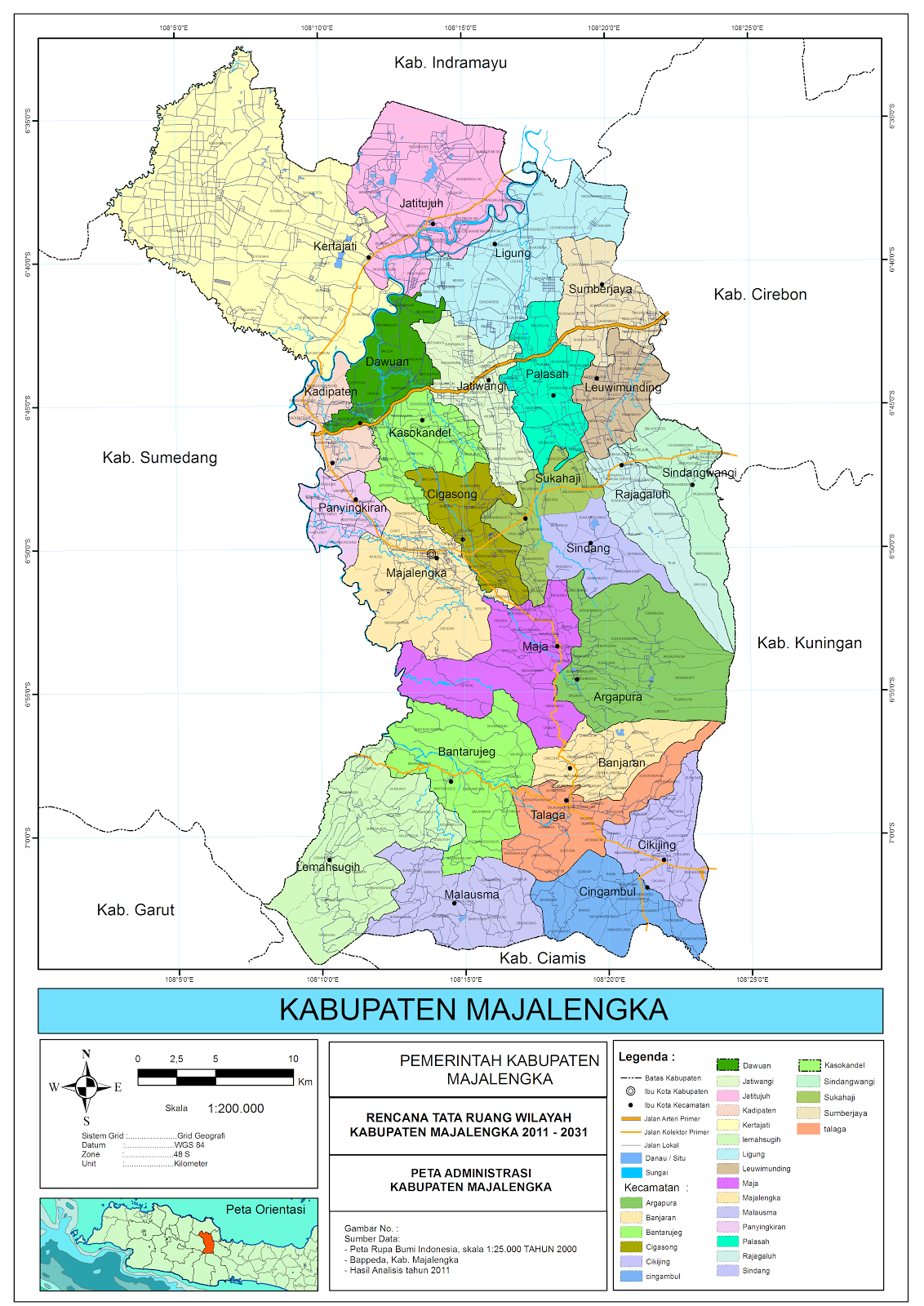  Peta  Kabupaten Majalengka
