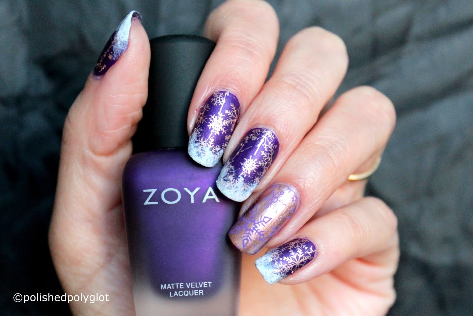 Foggy Forest Winter Ombre Nail Art - JACKIEMONTT