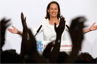 Ségolène Royal speaks to supporters after the announcement of results in the first-round