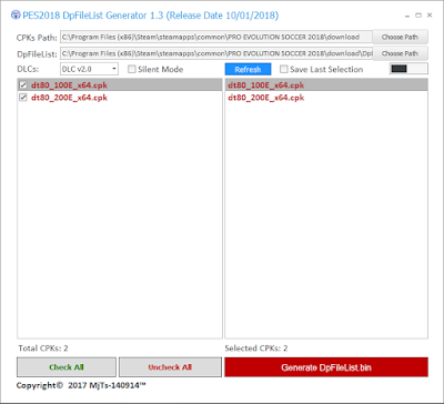 PES 2018 DpFileList Generator v1.3 ( FINAL ) by MjTs-140914