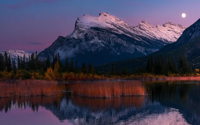  Papel de parede Natureza Parque Nacional Banff Canadá para PC, Notebook, iPhone, Android e Tablet.