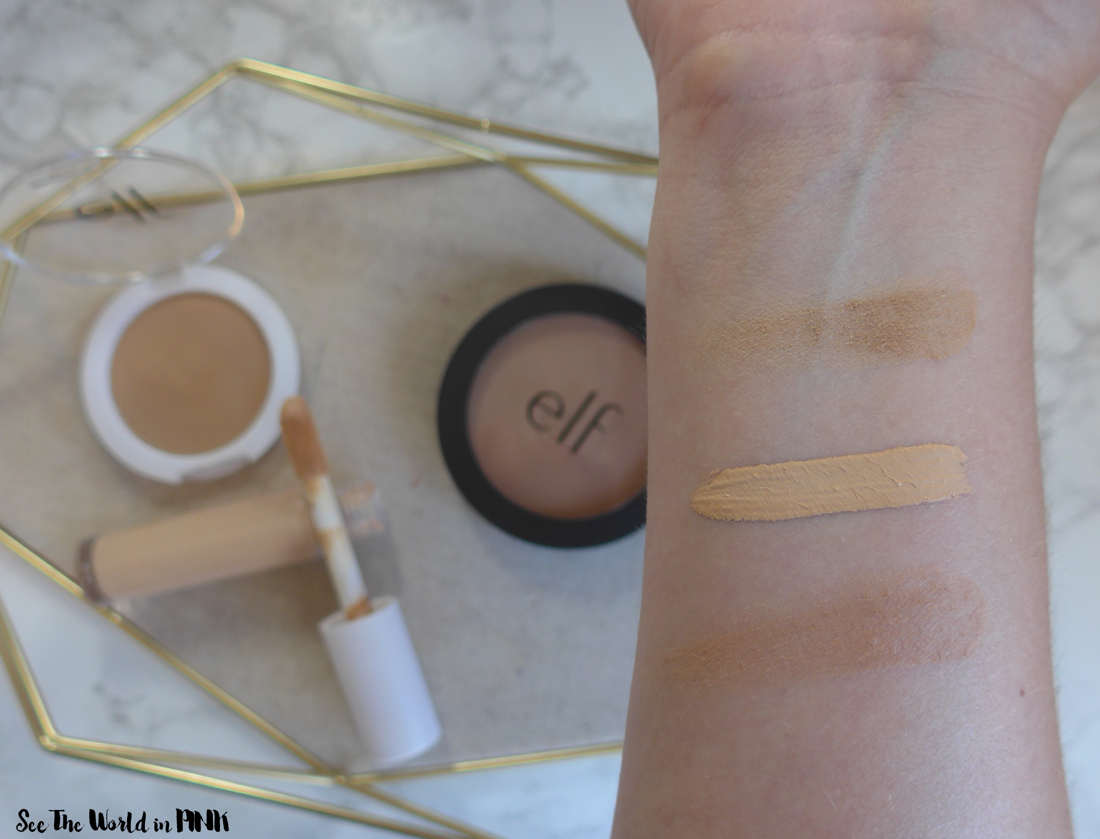 ELF Cosmetics - Huge Swatch & Thoughts Post ~ Primer Infused Bronzer, Camo Concealer, Bite Size Duos, Monochromatic Multi-sticks and More! See the World in PINK