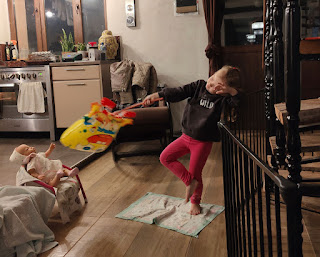 Rosie having loads of fun with her balloon