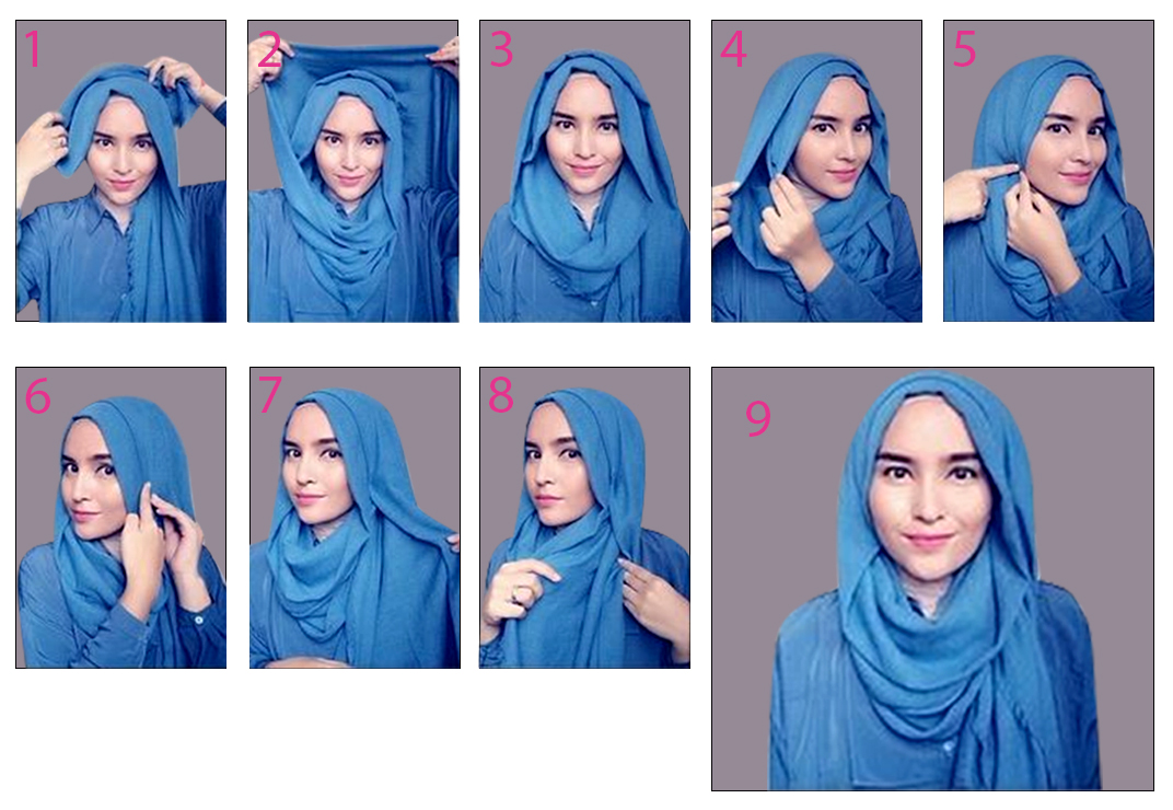 17 Tutorial Hijab Segi Empat Simpel Dan Syari Gaya Modern