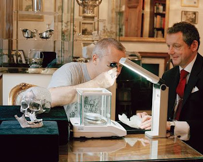 Damien Hirst inspecting his masterpiece