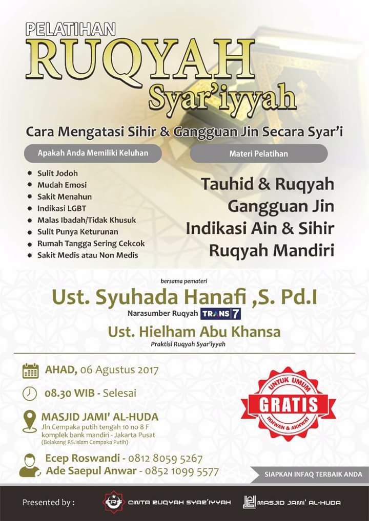 Pelatihan Ruqyah Syar'iyyah di Cempaka Putih