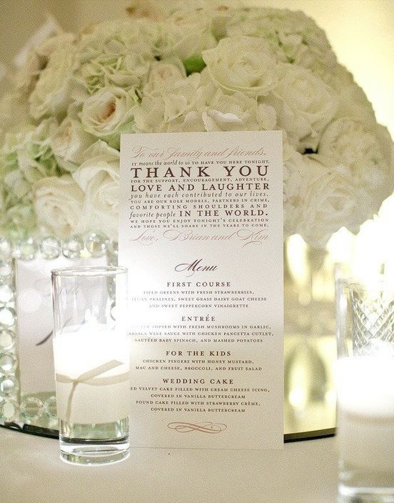 Diy Wedding Menu Ideas