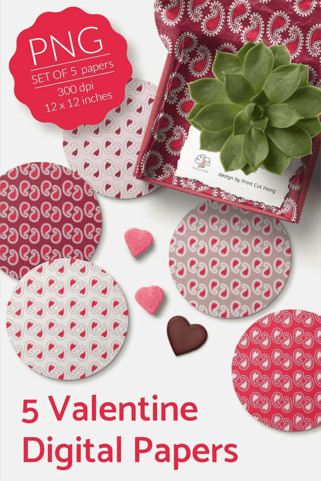 5 PAISLEY VALENTINE PAPERS