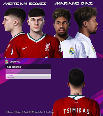 PES 2020 Facepack Tsimikas, Boyes, Diaz by YNWA