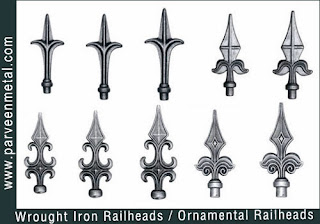 Ornamental iron Railheads gate tops and wrough iron Railheads gate tops hardware for gates parts and fences manufacturers exporters in  india, usa, uk, America, UAE Dubai, australia, italy