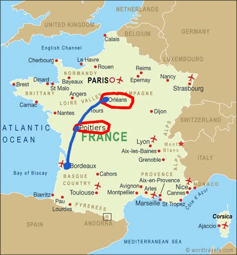 France TGV map for Paris, Poitiers, La Rochelle. TGV train schedules, ticket
