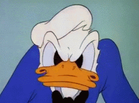 El pato Donald enfadado