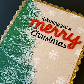 Sunny Studio Stamps: Holiday Style and Merry Sentiments Christmas Card by Lindsey Sams.