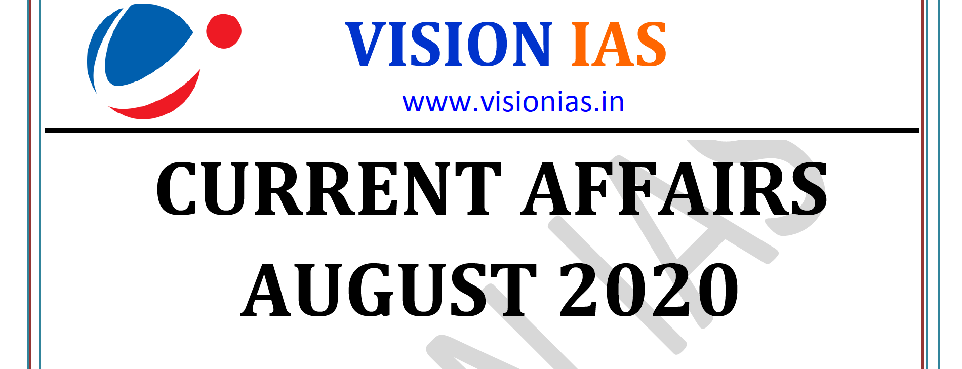 Vision IAS Current Affairs August 2020 pdf