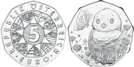 Austria 5 euro 2021 silver - Easter - A little miracle