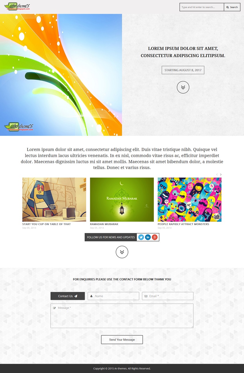 Landing Page Responsive Blogger Template Demo