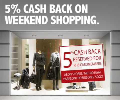 48 SMART: RHB 5% Cash Back on Weekend Shopping