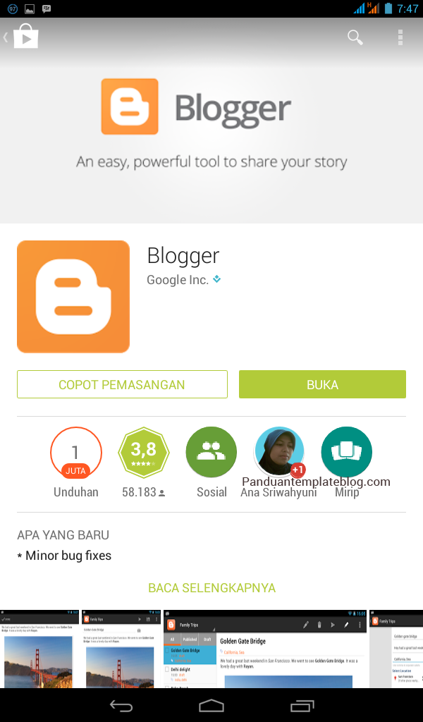 Cara Ngeblog Menggunakan Aplikasi Blogger di Android