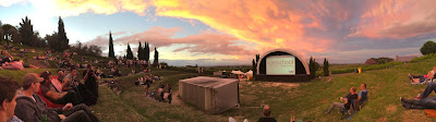 Pano of the Open Air Black Barn Cinema in Havelock North Hawkes Bay