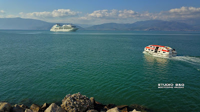 Παρθενικό ταξίδι στο Ναύπλιο για το κρουαζιερόπλοιο Seabourn Ovation (βίντεο drone)