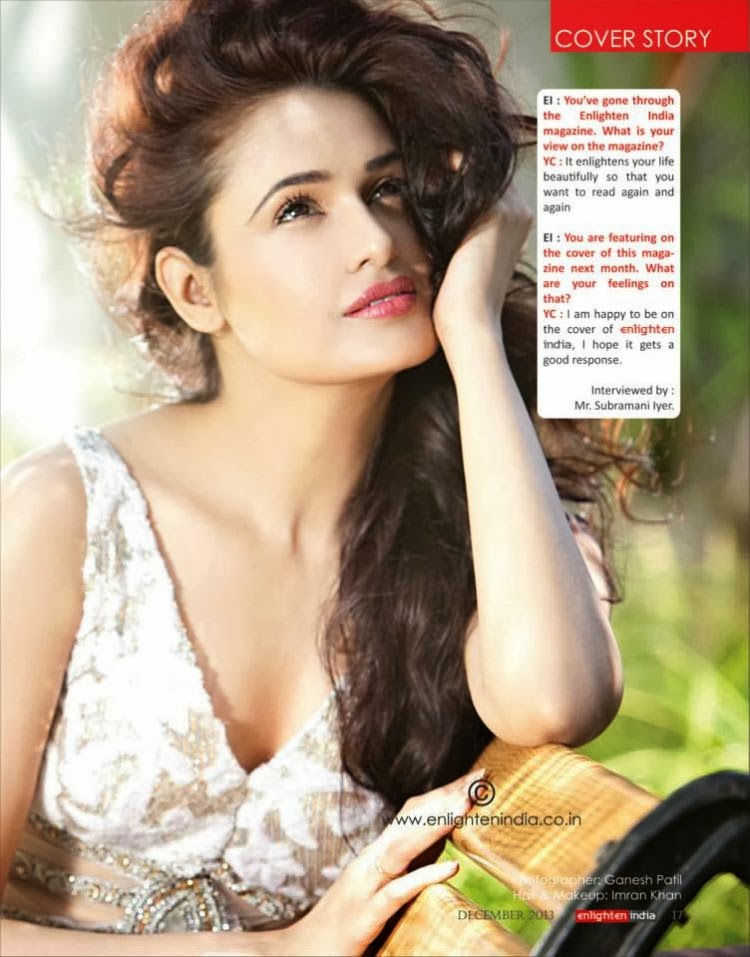 Magazine Photoshoot :Yuvika Chaudhary Photoshoot for Enlighten India Magazine December 2013