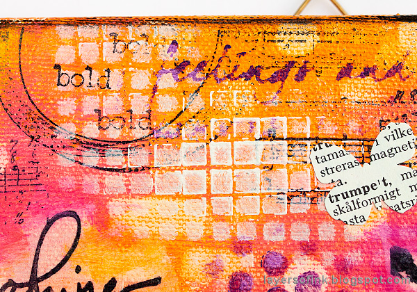 Layers of ink - Mixed Media Layers with Stencils and Stamps Canvas Tutorial by Anna-Karin Evaldsson