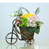 Roses - Cymbidium - Bicycle arrangement