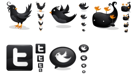 Black Twitter icons by iconhive