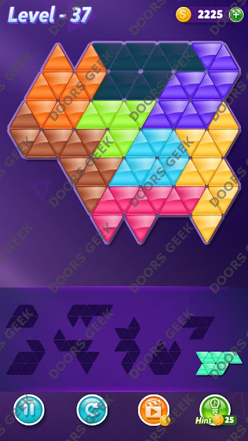 Block! Triangle Puzzle Expert Level 37 Solution, Cheats, Walkthrough for Android, iPhone, iPad and iPod