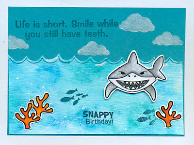 Shark Bites Card by Margo B featuring Newton's Nook Deisgns