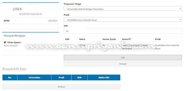 Cara Melakukan Verval Ijazah S1/D4 melalui Lembar Info GTK