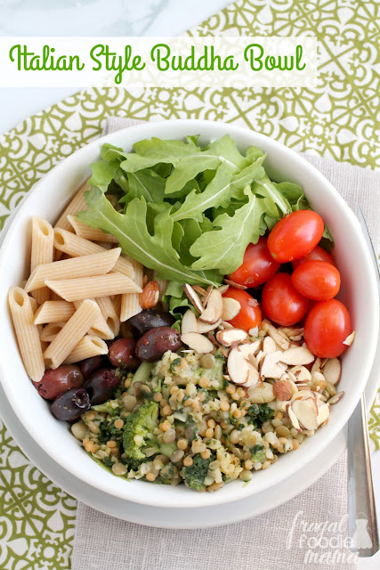 This easy to make Italian Style Buddha Bowl is a protein packed, family pleasing weeknight dinner idea.