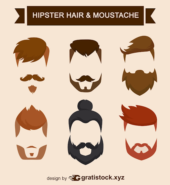 Free Download PSD Mockup - Hipster Hair Style and Moustache