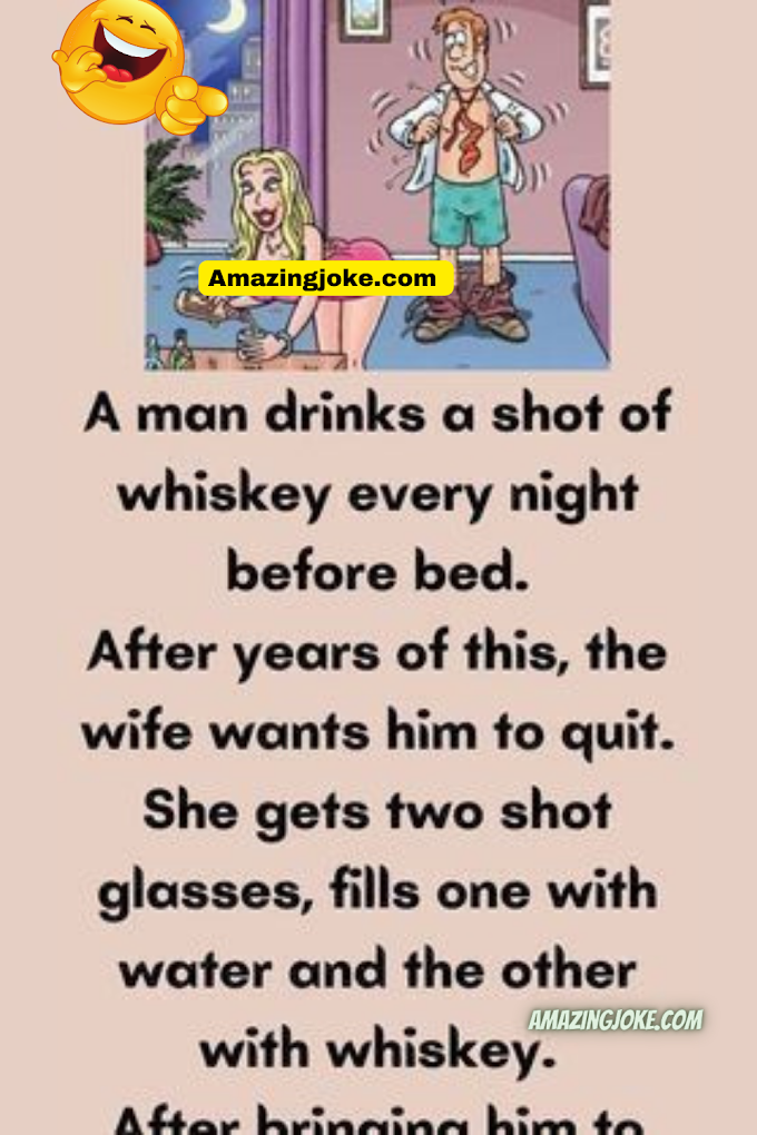 A man drinks a shot of whiskey every night before bed
