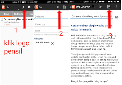 Aplikasi hp android menulis artikl