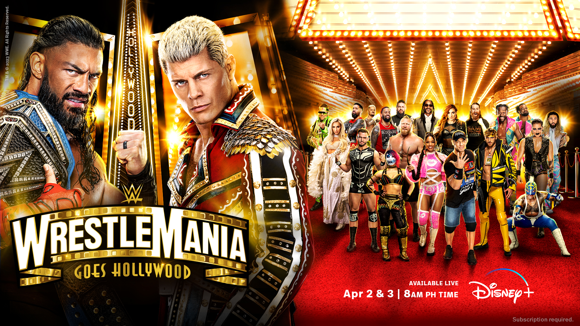 "WrestleMania 39" Streaming Live on Disney+ on April 2 to 3!