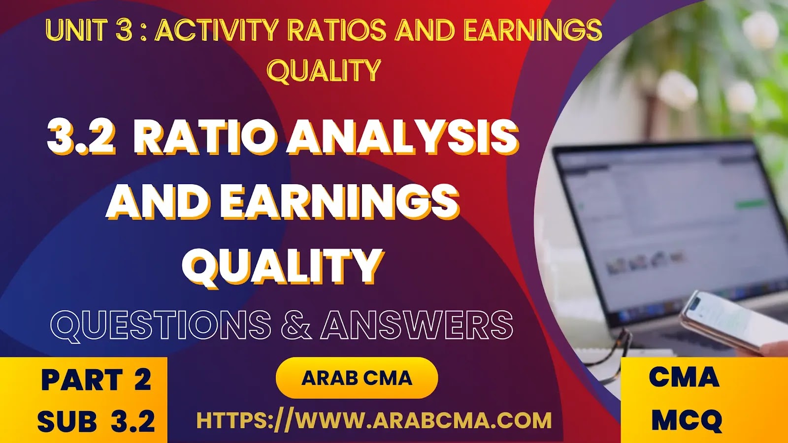 CMA PART 2 MCQ , subunit 3.2 : Ratio Analysis and Earnings Quality