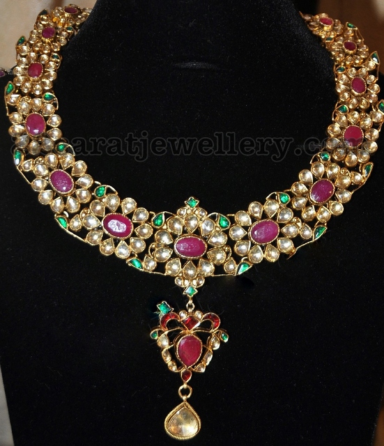 Imitation Rubies Kundan Necklace